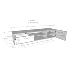 Nexera - Meuble audio-vidéo Marble, 72po, Blanc-Finition en mélamine de qualité supérieure, résistante aux égratignures, aux taches et à l'eau (excepté les panneaux de façade des tiroirs et des portes qui sont laqués blanc au fini mat) pour votre usage quotidien