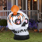GEMMY - Crâne gonflable d'Halloween avec araignée - 137 cm-Comprend des piquets et des attaches