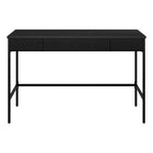 Hudson&Canal - Bureau Nolan 48" - Noir-Comprend trois tiroirs à ouverture par pression avec des détails cannelés