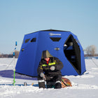 Outsunny - Abri De Pêche Sur Glace Pour 4 Personnes - Tente De Pêche Sur Glace Pop-Up - Bleu-Installation ultra-rapide pour une préparation instantanée et sans effort 
