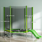 Qaba - Trampoline pour tout-petits 85 po avec toboggan, échelle et enceinte de sécurité, pour garçons et filles 3+ ans - vert-Structure robuste en acier et 36 ressorts solides supportant jusqu'à 176 lb (80 kg) 