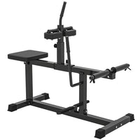 Soozier - Machine à mollets assise réglable-Barre de soutien pour les pieds large, texturée et antidérapante, et doubles supports pour poids olympiques pour plus de polyvalence 