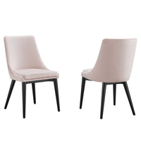 Modway - Viscount Accent Performance Velvet Chaises de salle à manger Ensemble de 2 - Rose-Chaises de salle à manger modernes vintage