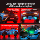 Gyrocopters - Voiture électrique pour enfants sous licence Lamborghini - Double moteur 12 V - Avec musique et télécommande - Blanc-2 modes de vitesse (basse et élevée)
