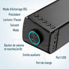 Delton - Enceinte d'ordinateur SB200 de 20 watts, avec barre de son filaire/sans fil, noire-Permet de naviguer facilement dans les paramètres audio, notamment pour régler le volume, passer d'une piste à l'autre et mettre la lecture en pause.