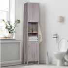 Kleankin - Armoire de rangement de salle de bain haute autoportante avec effet bois - effet bois-La surface lisse est facile à nettoyer et à entretenir   