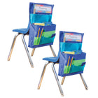 Teacher Created Resources - Poche de chaise bleu, bleu sarcelle et citron vert, paquet de 2-Organisez les fournitures avec cette solution de stockage pratique