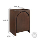 Modway - Appia 24" Armoire de toilette de salle de bain (lavabo non inclus) - Noyer-Découpe de plomberie