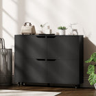 HOMCOM - Armoire à chaussures avec 4 tiroirs rabattables pour rangement - noir-Profondeur fine de 9,4 po (24 cm) pour économiser de l'espace dans les couloirs étroits ou les petits appartements 