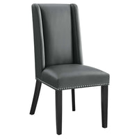 Modway - Baron Cuir végane Chaise à manger - Gris-Fauteuil d’appoint moderne élégant