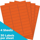 JAM Paper Étiquettes postales, 2 5/8 x 1 po, orange cosmique Astrobright, 480 par paquet-2,6 haut. x 1 larg. x 0,2 prof. (po)