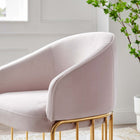 Modway - Legacy Performance Velvet Fauteuil - Rose-Acier inoxydable