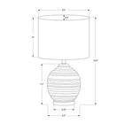 Monarch Specialties - Luminaire - 17 po H Lampe De Table - Céramique Noire - Abat-Jour Ivoire / Crème - Transitionnel-Avec un câble noir de 5 pieds de long, ce luminaire pratique et de taille idéale peut être placé sur une table d'appoint ou sur votre table de chevet pour un style moderne et simple