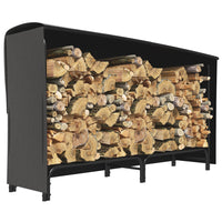 Outsunny - Porte-bûches 6 pi avec housse- support de rangement pour bois- noir-Capacité de 3/5 face cord permettant de garder une grande quantité de bois de chauffage organisée 