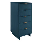 Manhattan Comfort - Granville commode moderne haute étroite et standard - bleu minuit - ensemble de 2-Base de balai moderne ouverte avec pieds latéraux, ajoutant un design de mode sans couture et de la durabilité