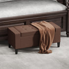 HOMCOM - Banc de rangement avec ottoman - brun-Les pieds en bois d’hévéa garantissent sa durabilité 