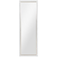 HOMCOM - Miroir pleine longueur sur pied ou à poser - 21 po l x 64 po H - blanc-Mesure 64 po x 21 po (162,6 x 53,3 cm) pour une vue complète de la tête aux pieds 