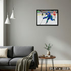 Quinn Hughes Vancouver Canucks Shooting sur toile - Toile encadree - 31" x 22"-Prêt à accrocher - livré entièrement assemblé
