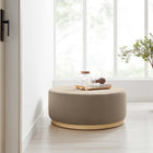 Modway - Tilden Gros velours rond de performance de 38" Rembourré Ottoman - Taupe Natural-Rembourrage en mousse dense