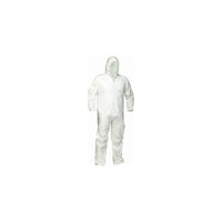 Forcefield - Combinaison jetable microporeuse de Latoplast avec capuche, Grand, Blanc-Polyoléfine blanche
