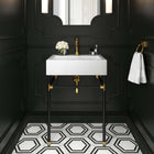 Modway - Redeem Acier inoxydable noir mural de 24" Vanette de salle de bain - Noir Blanc-Cadre en acier inoxydable noir