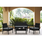 Manhattan Comfort - Ensemble de conversation moderne Noli pour patio, 4 personnes, avec table basse - Noir et gris - Ensemble de 4-Dimensions de la chaise : 59 cm longueur, 59 cm profondeur, 71 cm hauteur