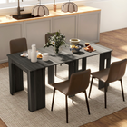 HOMCOM - Table à manger rectangulaire extensible 23,6 po - 70,9 po pour 6-8 personnes - gris-Se réduit facilement à la taille d'une table d'appoint 