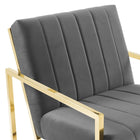 Modway - Inspire Chenal Touffé Performance Velvet Fauteuil - Charbon de bois-8