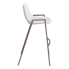 Zuo - Desi Tabouret de bar - Blanc/Noyer - Ensemble de 2-Dimensions: 21,7 po L x 20,7 po L x 39,0 po H