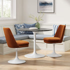 Modway - Lippa Salle à manger pivotante Performance Velvet Fauteuil d’appoint - Rouille Blanche-Capacité de pivot à 360º