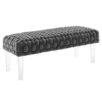 Modway - Prologue Tissé Performance Velvet Ottoman - Gris-Ottoman en velours