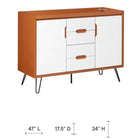 Modway - Energize 48" Meuble de toilette de salle de bain compatible double lavabo (non inclus) - Blanc cerise-Tiroirs à extension complète