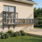 PawHut - Tunnel pour chat 98 po d’extérieur avec design combinable, portes - gris foncé-Permet une forme en L, une extension à gauche et à droite, ou même une tente pour chat ou un catio à l’extrémité 