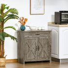 HOMCOM - Buffet de style ferme 31,5 po L avec rangement - gris cendré-Le détail en croix rehausse à coup sûr le charme de votre maison 