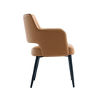 Manhattan Comfort - Lot de 2 fauteuils de salle à manger modernes Tremont 58 cm, revêtement similicuir, coloris Saddle-Hauteur d’assise 48 cm