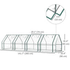 Outsunny - serre portable mini 12 pi x 3 pi x 3 pi, transparent- 4 portes à enroulement avec fermeture éclair pour un accès facile et une bonne ventilation  
