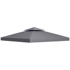 Outsunny - Toit de rechange pour pavillon carré à 2 niveaux 10 pi L x 10 pi l, gris foncé-La toile de rechange convient à une structure de 3 x 3(m)/9,8 po x 9,8 po