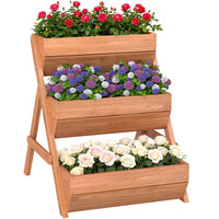Outsunny - Jardin surélevé à 3 niveaux-Le bac à plantes vertical à 3 niveaux offre un espace spacieux pour cultiver des fleurs, des légumes et des plantes 