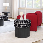 Zuo - Boto Pouf de rangement - Noir/Blanc-Couleur du mobilier : Noir/Blanc
