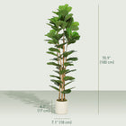 HOMCOM - Arbre artificiel de figuier lyre 6 pi pour décoration intérieure - vert-Convient aux salons, chambres, bureaux à domicile et entrées 
