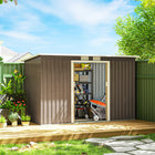Abri de jardin Outsunny 9' x 4' - Gris clair-2 fenêtres de ventilation assurent une aération adéquate, empêchant la formation de moisissures et de mildiou  
