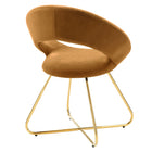 Modway - Nouvelle Performance Velvet Chaise à manger Ensemble de 2 - Cognac d’or-Capacité de poids de la chaise : 331 lb.