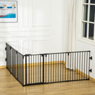PawHut - Parc de sécurité pour animaux - Diviseur de pièce - Noir-Dimensions totales (plié) : 24,4 po L x 6,1 po l x 30,7 po P (62 x 15,5 x 78 cm)