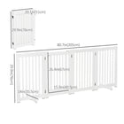 PawHut - Barrière pour chien pliable à 4 panneaux avec porte, 30 po H - blanc-Matériaux : MDF 