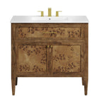 Modway - Elysian 36" Vanette de salle de bain - Brun blanc-Assemblée requise