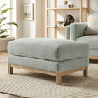 Modway - Roscoe Tissu Ottoman - Brume-Cadre en bois vieilli séché au four