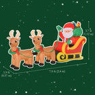 HOMCOM - Décorations de Noël extérieures de 8' avec affichage de lumières LED-Comprend six piquets de terre, deux cordons de serrage et quatre sacs de sable pour le maintenir ancré les soirs de grand vent 