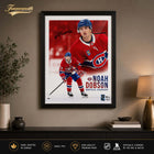 Frameworth - Cadre Noah Dobson Collage Portrait Canadiens - Impression Encadrée - 16 po L x 20 po H-Conçu et fabriqué au Canada par Frameworth avec plus de 32 ans d'expérience en souvenirs sportifs