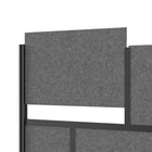 Luxor - Mur modulaire 70 x 70 - Extension de cadre noir segmenté, acrylique givré, PET gris frais-Se connecte à tous les murs de séparation Luxor