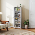 HOMCOM - Armoire garde-manger style ferme 67 po - blanc vieilli-Fabriqué en panneaux de particules de qualité et MDF avec une surface en placage 